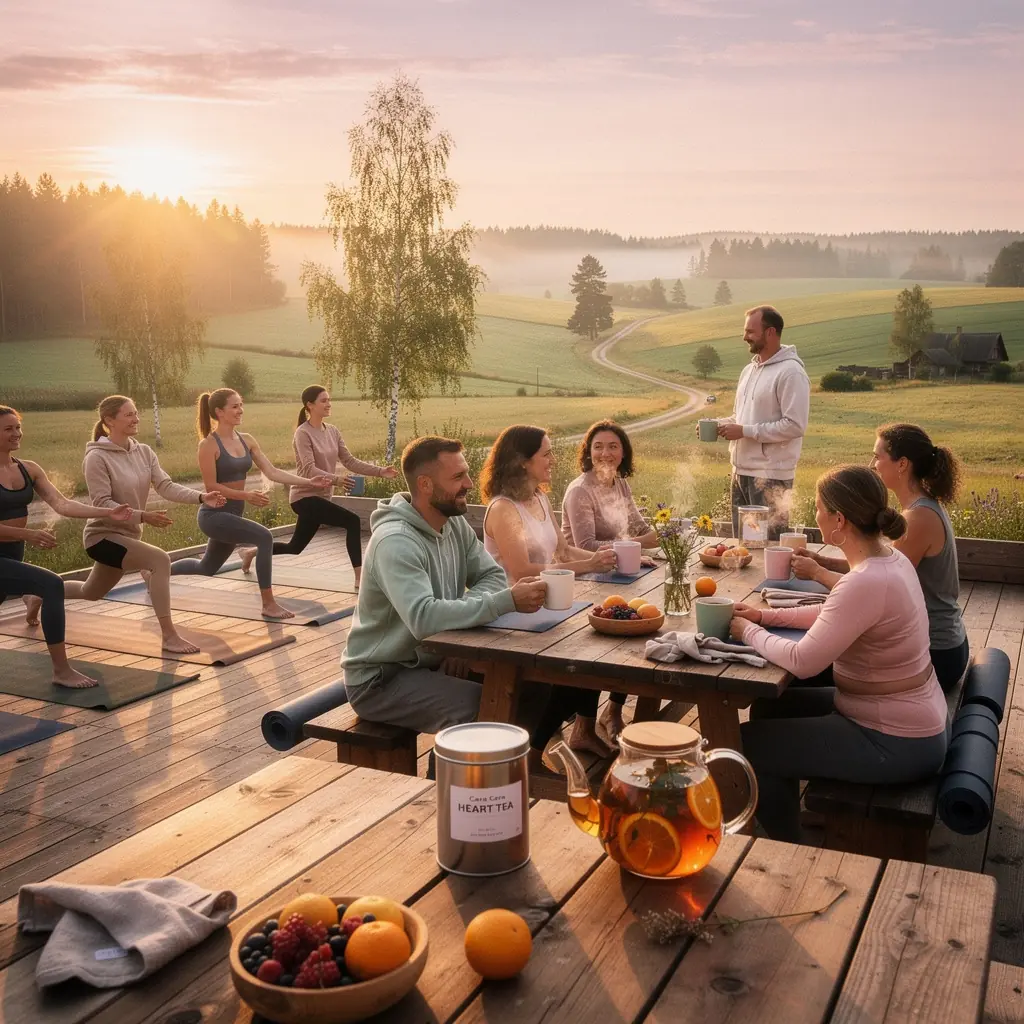 Džiaugsminga arbatos akimirka, skirta sveikai širdžiai.